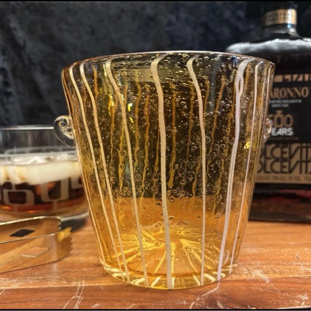 Vintage Murano Venini for Disaronno hand-blown art glass ice bucket Circa 1960’s